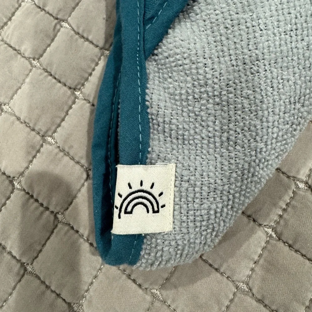 Kids Hooded Towels with Bear Design - Orange and Blue